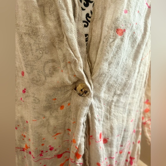 BANANA BLUE Bright Flax Mesh Splash Duster Coat - Picture 8 of 10